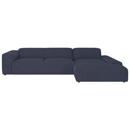by fonQ Wonder 5-zits Hoekbank met Chaise Longue Rechts - Rib - Navy Blauw