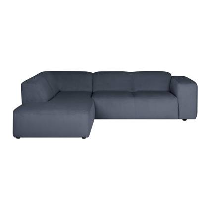 by fonQ Wonder 4-zits Hoekbank Links - Open Eind - Rib - Navy Blauw