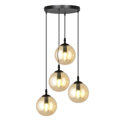 NADUVI Collection Glazen hanglamp eetkamer Cosmo rond 4-lichts afbeelding