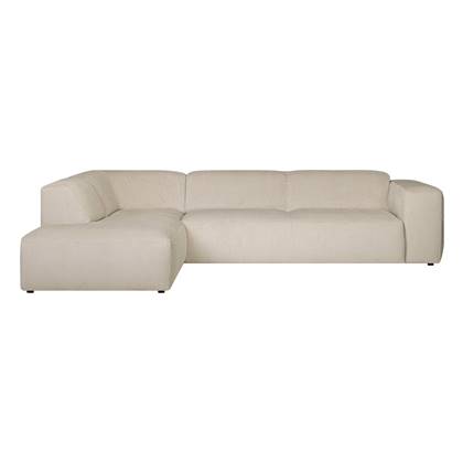 by fonQ Wonder 5-zits Hoekbank Links - Open Eind - Rib - Beige