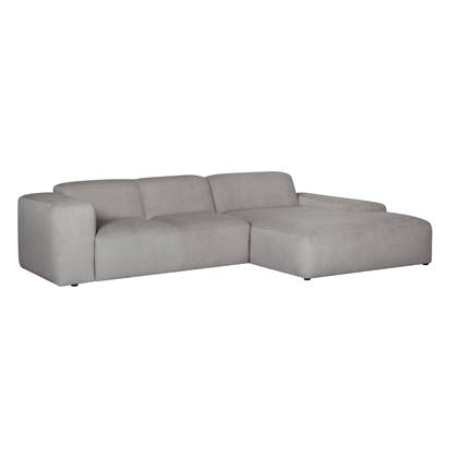 by fonQ Wonder 4-zits Hoekbank met Chaise Longue Rechts - Rib - Grijs