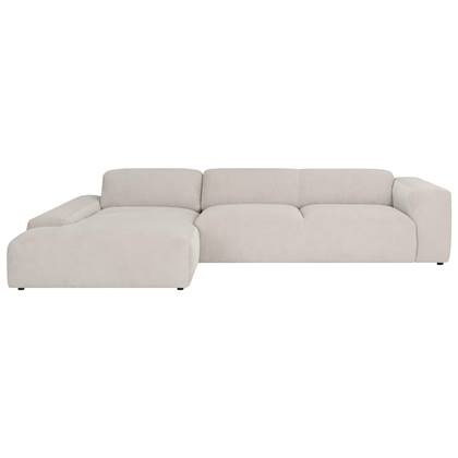 by fonQ Wonder 5-zits Hoekbank met Chaise Longue Links - Rib - Zand Beige