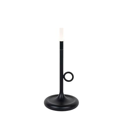 QAZQA Buiten tafellamp incl. LED met touch dimmer oplaadbaar - Zwart