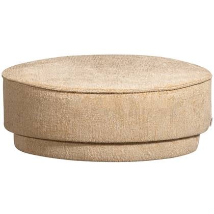 vtwonen Pearl Poef - Chenille - Butter Melange - 28xØ80 Beige