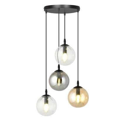 NADUVI Collection Glazen hanglamp eetkamer Cosmo rond 4-lichts