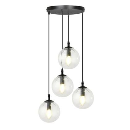 NADUVI Collection Glazen hanglamp eetkamer Cosmo rond 4-lichts afbeelding