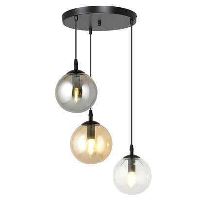 NADUVI Collection Glazen hanglamp eetkamer Cosmo rond 3-lichts