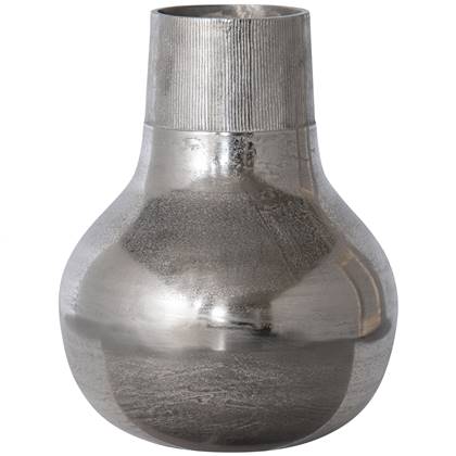 BePureHome Metal Vaas XL - Metaal - Zilver - 46x36x36