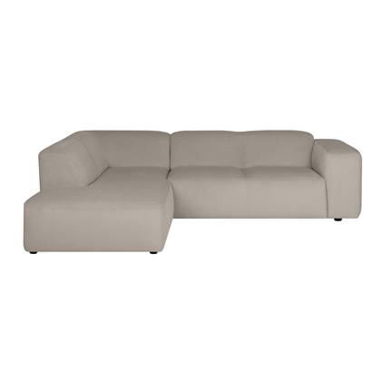 by fonQ Wonder 4-zits Hoekbank Links - Open Eind - Rib - Beige