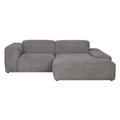 by fonQ Wonder 3-zits Hoekbank met Chaise Longue Rechts - Rib - Grijs