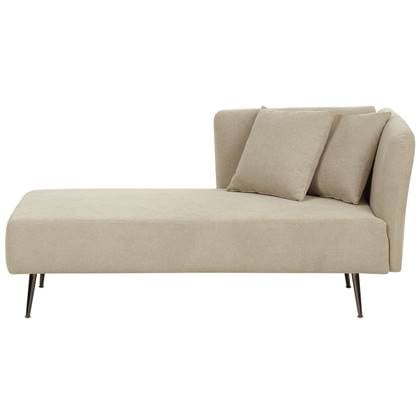 Beliani - RIOM - Chaise longue - Beige - Rechtszijdig - Stof