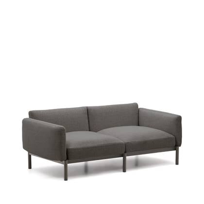 Kave Home - Sorells modulaire 2-zits buitenbank met grijze bekleding Grijs
