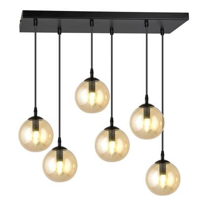 NADUVI Collection Glazen hanglamp eetkamer Cosmo 6-lichts afbeelding