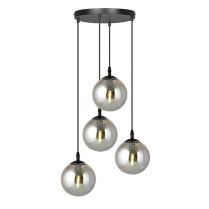 NADUVI Collection Glazen hanglamp eetkamer Cosmo rond 4-lichts afbeelding