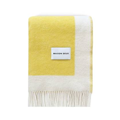 MAISON DEUX Plaid Color Block No. 2 - Geel - 130 x 200 cm