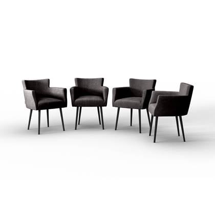NADUVI Collection Set van 4 eetkamerstoelen Billie linnen
