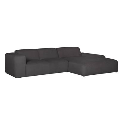 by fonQ Wonder 4-zits Hoekbank met Chaise Longue Rechts - Rib - Antraciet Grijs, Antraciet