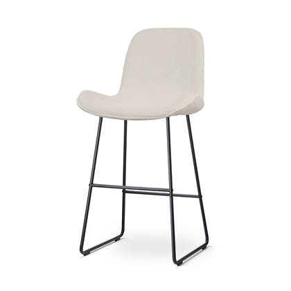 Nolon Nino-Fé Barkruk Ribstof Créme - Zwart Onderstel - 75 cm Beige