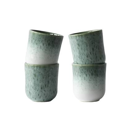 by fonQ Mixed Ceramics Mokken 4st. - 0,2 L - Zeegroen