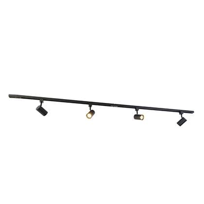 QAZQA Smart 1-fase railsysteem met 4 wifi GU10 spots - Iconic Zwart