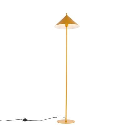 QAZQA triangolo - Design Vloerlamp | Staande Lamp - 1 lichts - H 150 cm - Geel - Woonkamer | Slaapkamer | Keuken