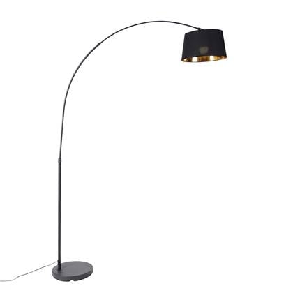 QAZQA arc-basic - Moderne LED Smart Vloerlamp | Staande Lamp incl. wifi - 1 lichts - H 176 cm - Zwart - Woonkamer | Slaapkamer