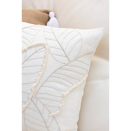 J-Line kussen Blad - textiel - Wit