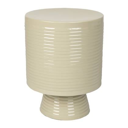 by fonQ Spool Bijzettafel H 46 x Ø 35 cm - Ivoor Wit, Crème