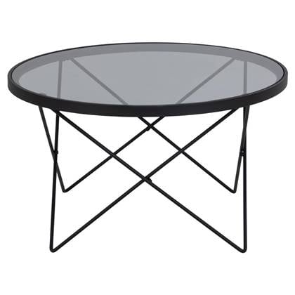 Giga Living - Salontafel Andreas Smoke Glas Ø80cm Grijs