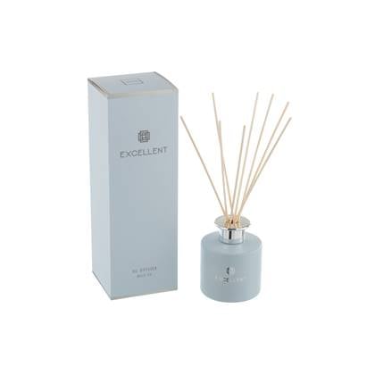 J-Line geurolie + stokjes Excellent - White Tea - glas - licht Blauw