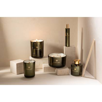 J-Line geurolie + stokjes Excellent - Bergamot Wood - glas - Groen