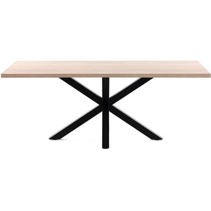 Kave Home Argo Eettafel - 180 x 100 cm - Eiken / Zwart