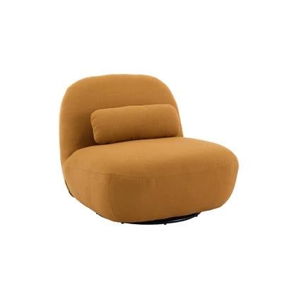 sweeek - Draaiende fauteuil 360° met gestructureerde bouclette en Geel