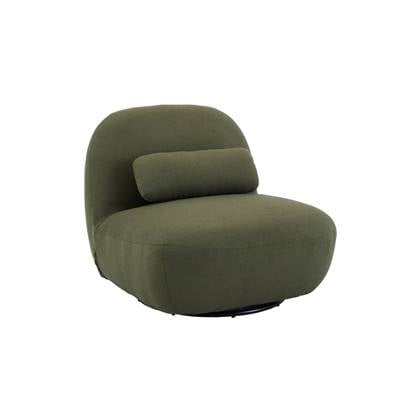 sweeek - Draaiende fauteuil 360° met gestructureerde bouclette en Groen