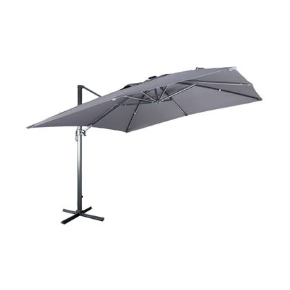 sweeek - 3x3m led parasol op zonne-energie, luce, topmodel met geïntegreerd licht en hoes