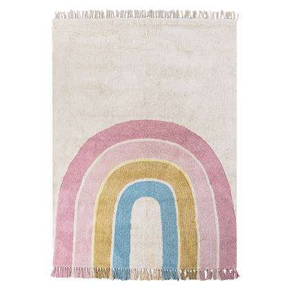 Beliani-TATARLI-Vloerkleed -Meerkleurig|Beige-140 x 200 cm-Katoen
