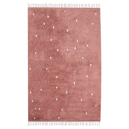Beliani - ASTAF - Vloerkleed - Licht - 140 x 200 cm - Katoen Rood
