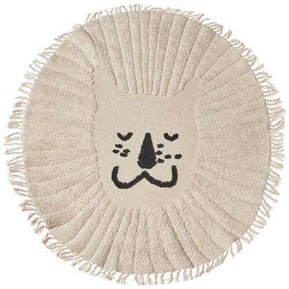 Beliani - BADHANI - Laagpolig vloerkleed - Beige - ø 120 cm - Katoen