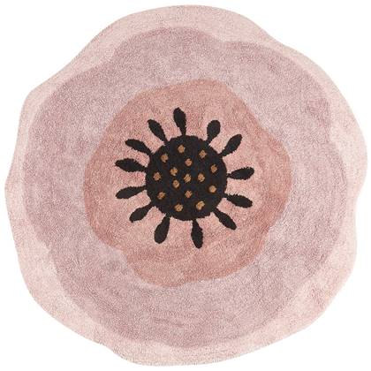 Beliani-KHARAT-Laagpolig vloerkleed-Pastel- 140 cm-Katoen Roze