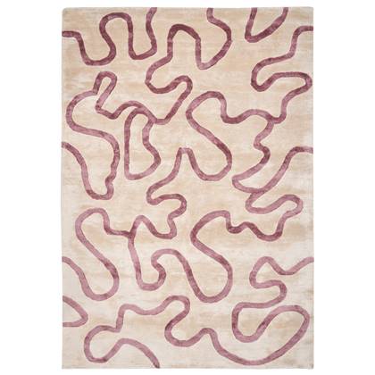 Beliani - KAPPAR - Vloerkleed - Beige|Roze- 160 x 230 cm - Viscose
