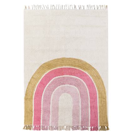 Beliani - TATARLI - Vloerkleed - Roze|Beige - 140 x 200 cm - Katoen
