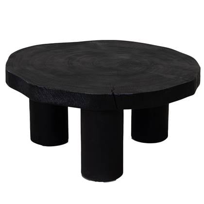 Giga Meubel - Salontafel Rond 75cm - Zwart Acaciahout - Driepoot - Enzo