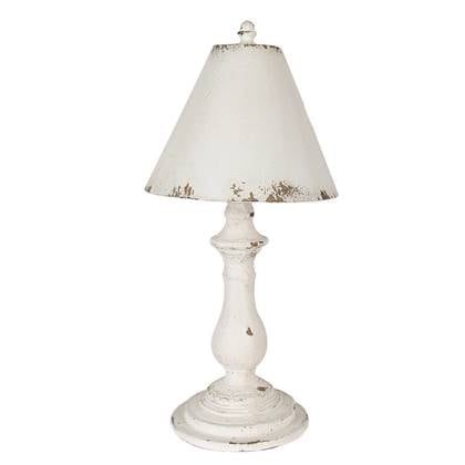 Clayre & Eef Tafellamp Ø 26x55 cm Wit IJzer