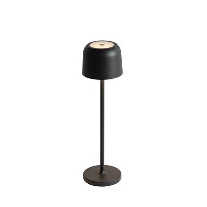 QAZQA Tafellamp mushroom oplaadbaar incl. laadstation - Raika Zwart