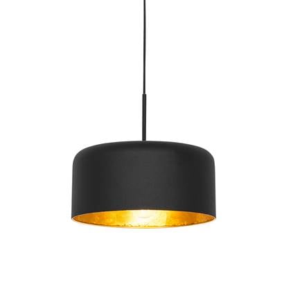 QAZQA jinte - Retro Hanglamp - 1 lichts - Ø 30 cm - Zwart Goud - Industrieel - Woonkamer | Slaapkamer | Keuken