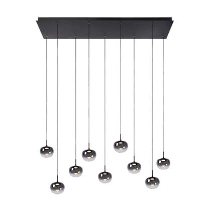 Atmooz - Sakima - Hanglamp met 9 gloeilampen - Zwart - Metaal - 120 x 100 cm - Hal - Slaapkamer - Eetkamer - Woonkamer