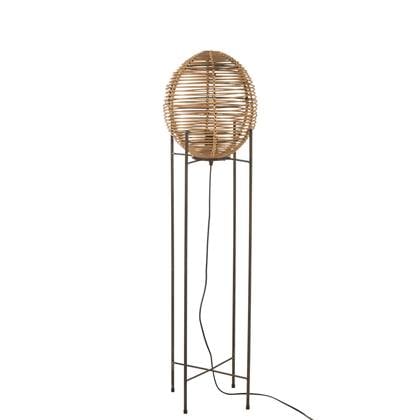 J-Line Staanlamp Op Frame Metaal/Rattan Naturel