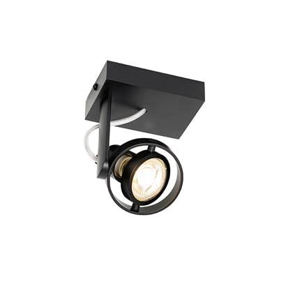 QAZQA Moderne plafondspot draai- en kantelbaar GU10 50mm - Zwart