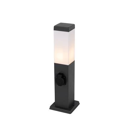 QAZQA malios - Moderne Buitenlamp met stopcontact - 1 lichts - H 45 cm - Zwart - Buitenverlichting