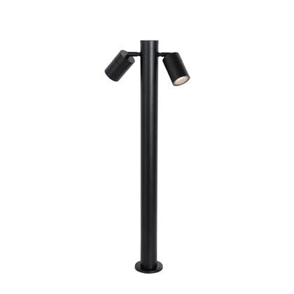 QAZQA Staande buitenlamp zwart 80 cm IP44 verstelbaar 2-lichts - Duo